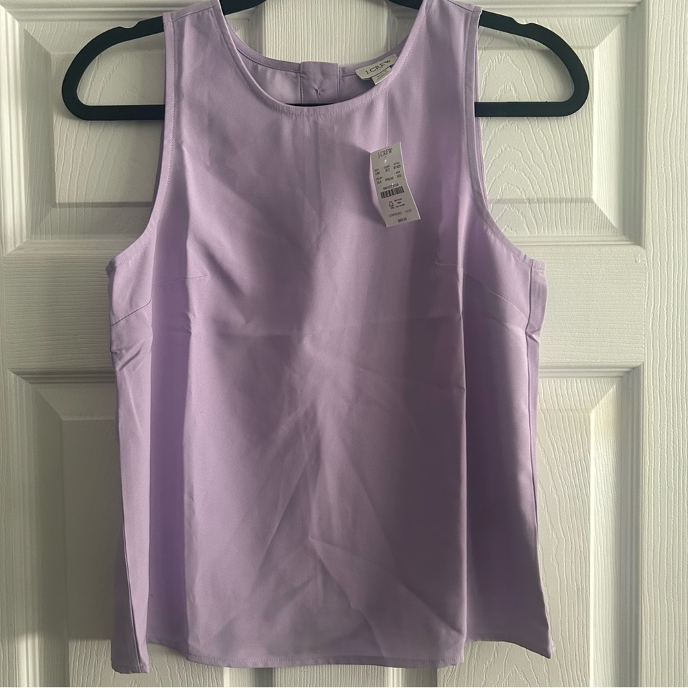 💜J. Crew Sleeveless button-back shell Tank Top XXS light Purple Business Blouse💜